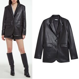 New! Apparis Killian Faux Leather Blazer Single Breasted Jacket